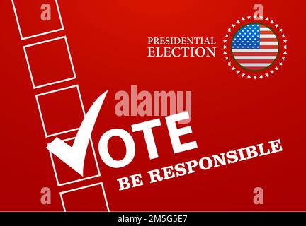 Simboli di voto disegno vettoriale elezione presidenziale Illustrazione Vettoriale