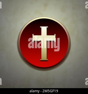 Simbolo del vettore della Croce Cattolica Illustrazione Vettoriale