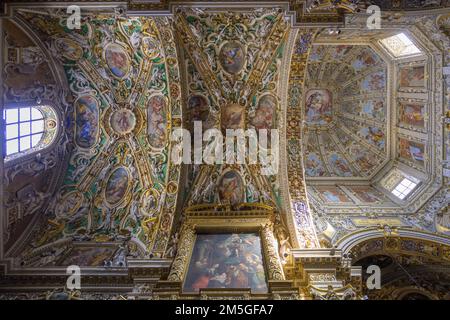Volta a soffitto della Basilica di Santa Maria maggiore, Bergamo, Provincia di Bergamo, Italia Foto Stock