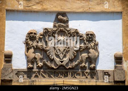 Uno stemma con leoni, Galle Fort, Sri Lanka Foto Stock