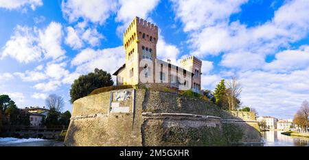 Castello fortunato Romano a Treviso - monuti storici e puntati di interesse tra le mura della Città Foto Stock