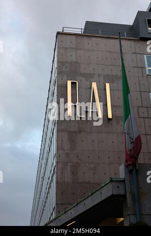 Torino, Piemonte, Italia - NOV 08 2022: RAI Torino sede storica della radio e della televisione italiana RAI - pubblico nazionale b Foto Stock