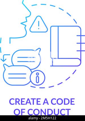 Creare l'icona del concetto di gradiente blu del codice di condotta Illustrazione Vettoriale