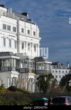 Corner of Chichester Terrace and Lewes Crescent in the Kemp Town Estate a Brighton , Sussex , Inghilterra UK - Foto Stock