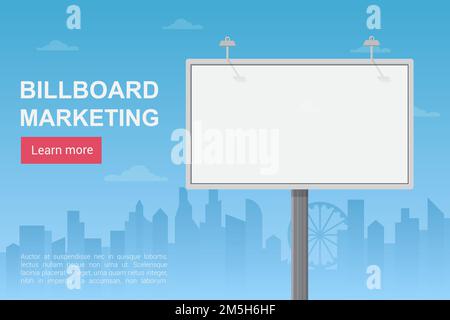 Affissioni City marketing, annunci pubblici, modello di landing page del servizio di promozione Illustrazione Vettoriale