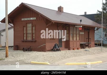 Historic Bluff Country Scenic Byway - Peterson Station Museum. Il Peterson Station Museum si trova all'angolo di Peterson, Minnesota. (43,786° N 91,832° W) Foto Stock