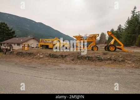 Attrezzature d'epoca a North Bend, British Columbia, Canada Foto Stock