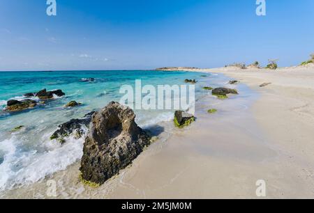 Elafonissi Strand Kreta Griechenland, Elafonissi Beach Grecia Creta Foto Stock