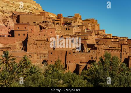 Marocco. Ksar d'Ait ben Haddou nelle montagne dell'Atlante del Marocco. Patrimonio dell'umanità dell'UNESCO dal 1987 Foto Stock