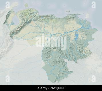 Mappa topografica del Venezuela Foto Stock