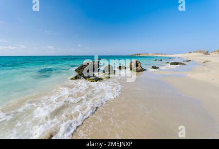 Elafonissi Strand Kreta Griechenland, Elafonissi Beach Grecia Creta Foto Stock