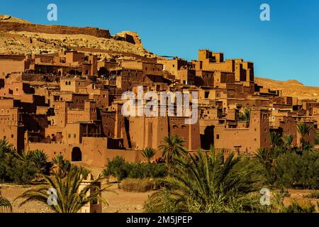 Nord Africa. Marocco. Ksar d'Ait ben Haddou nelle montagne dell'Atlante del Marocco. Patrimonio dell'umanità dell'UNESCO dal 1987 Foto Stock