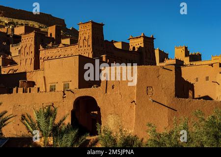 Nord Africa. Marocco. Ksar d'Ait ben Haddou nelle montagne dell'Atlante del Marocco. Patrimonio dell'umanità dell'UNESCO dal 1987 Foto Stock