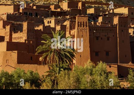 Nord Africa. Marocco. Ksar d'Ait ben Haddou nelle montagne dell'Atlante del Marocco. Patrimonio dell'umanità dell'UNESCO dal 1987 Foto Stock