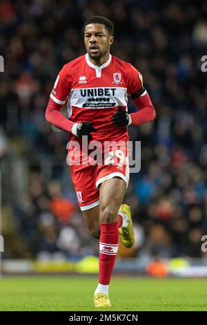 Blackburn, Regno Unito. 29th Dec, 2022. Chuba Akpom #29 di Middlesborough durante la partita del Campionato Sky Bet Blackburn Rovers vs Middlesbrough a Ewood Park, Blackburn, Regno Unito, 29th dicembre 2022 (Photo by Phil Bryan/News Images) a Blackburn, Regno Unito il 12/29/2022. (Foto di Phil Bryan/News Images/Sipa USA) Credit: Sipa USA/Alamy Live News Foto Stock