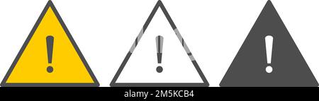Icona del punto esclamativo. Set di icone esclamazioni. Icona attenzione. Illustrazione Vettoriale
