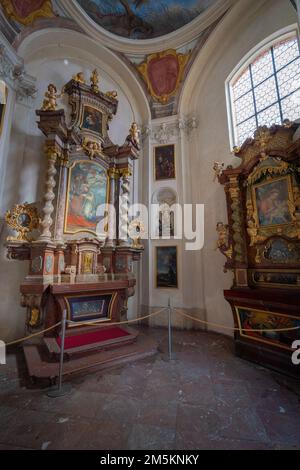 Cappella di San Giovanni di Nepomuk a St. Interno della Basilica di Giorgio nel Castello di Praga - Praga, Repubblica Ceca Foto Stock