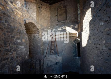 Interno della prigione della Torre Daliborka nel vicolo d'Oro al Castello di Praga - Praga, Repubblica Ceca Foto Stock