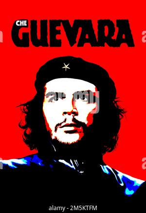 Ernesto che Guevara vintage politico Viva che poster a stampa, generato digitalmente posterizzato e colorato Foto Stock