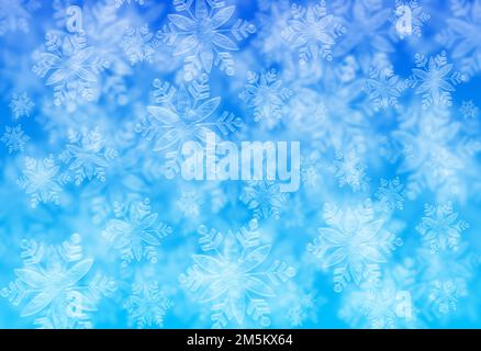 Immagine creata digitalmente di sfondo Abstract blu fiocchi di neve. Foto Stock