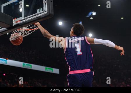Victor Wembanyama durante l'All Star Game 2022 presso l'Accor Arena, a Parigi, in Francia, il 29 dicembre 2022. Foto di Laurent Zabulon/ABACAPRESS.COM Foto Stock
