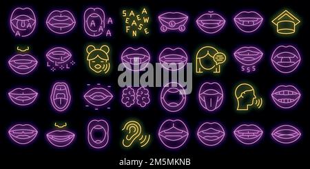 Le icone di articolazione impostano il vettore di contorno. Sviluppo dell'infanzia. Esercizio di formazione Illustrazione Vettoriale