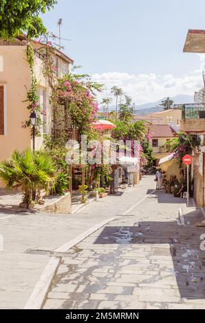 Strade di Rethymno, Grecia Foto Stock