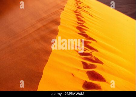 Foto esterna delle dune di sabbia Namibia Sossusvlei vicino alla famosa Dune 45 intorno all'alba Foto Stock