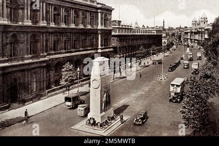 Cenotaph e whitehall Londra 1945 Foto Stock