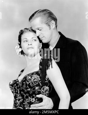 DAN DURYEA e YVONNE DE CARLO in NERO BART (1948), diretto da GEORGE SHERMAN. Credit: FOTO UNIVERSALI / Album Foto Stock