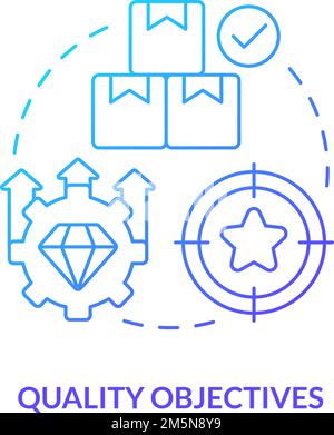 Obiettivi di qualità icona del concetto di gradiente blu Illustrazione Vettoriale
