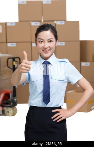 Shanghai logistica magazzino personale Foto Stock