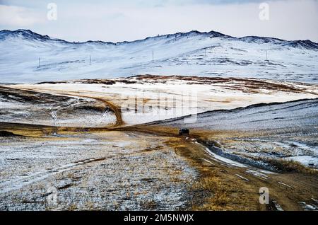 Isola di Olkhon, Parco Nazionale di Pribaikalsky, Provincia di Irkutsk, Siberia, Russia Foto Stock