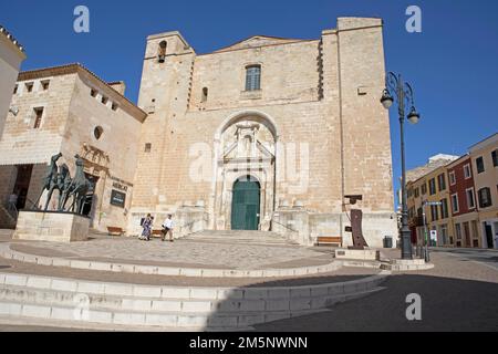 Esglesia del Carme, chiesa nel centro storico di Mahon, Port de Mao, Minorca, Isole Baleari, Isole Baleari, Mar Mediterraneo, Spagna Foto Stock