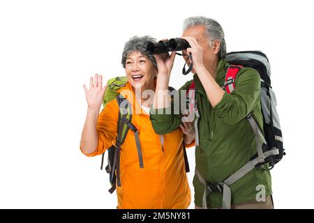 Coppia anziana all'aperto Foto Stock