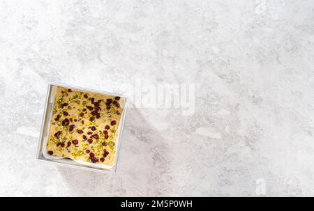 Fudge al pistacchio di mirtillo Foto Stock