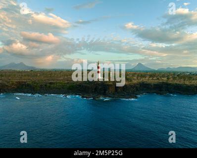 Faro di Albion nel quartiere di Plaines wilhems, Mauritius. Questo edificio ha più di 100 anni e funziona tutti i giorni. Vicino alla città di Albion è in Foto Stock