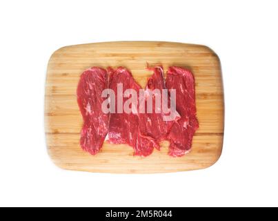 Carne di prima qualità si incontrano in diversi tagli di filetto su un tavolo di legno. Foto Stock