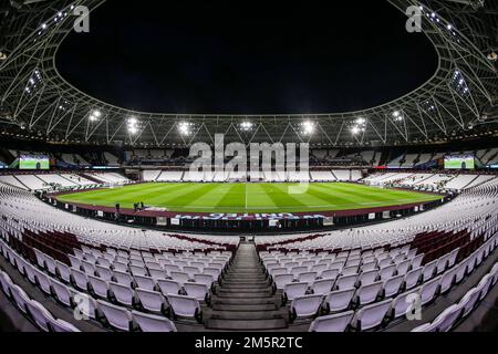 Londra, Regno Unito. 30th Dec, 2022. Una visione generale dello stadio durante la partita della Premier League West Ham United vs Brentford al London Stadium, Londra, Regno Unito, 30th dicembre 2022 (Photo by Arron Gent/News Images) a Londra, Regno Unito il 12/30/2022. (Foto di Arron Gent/News Images/Sipa USA) Credit: Sipa USA/Alamy Live News Foto Stock