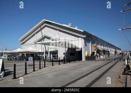 Elizabeth Street Pier nella zona del porto di Hobart, la capitale della Tasmania Foto Stock