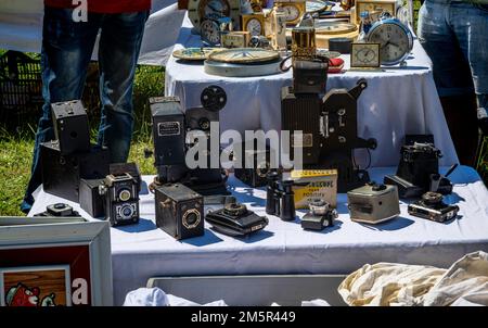 Fiera dell'antiquariato a Cardededeu, Barcellona, Catalogna, Spagna. Foto Stock