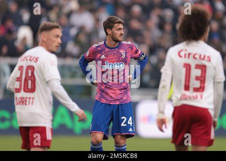 Torino, 30th dicembre 2022. Daniele Rugani della Juventus reagisce durante la partita amichevole allo Stadio Allianz di Torino. Il credito per le immagini dovrebbe essere: Jonathan Moskrop / Sportimage Credit: Sportimage/Alamy Live News Foto Stock