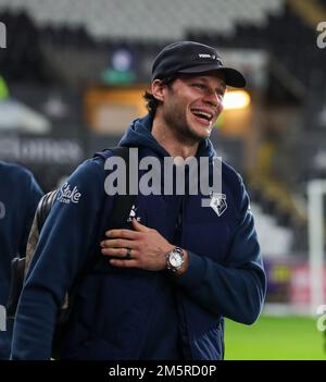 Swansea.com Stadium, Swansea, Regno Unito. 30th Dec, 2022. EFL Championship League Football, Swansea City contro Watford; Daniel Bachmann di Watford arriva allo stadio Credit: Action Plus Sports/Alamy Live News Foto Stock