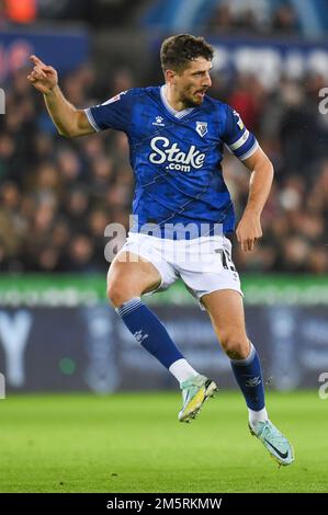 Swansea, Regno Unito. 30th Dec, 2022. Craig Cathcart #15 di Watford durante la partita del Campionato Sky Bet Swansea City vs Watford al Swansea.com Stadium, Swansea, Regno Unito, 30th dicembre 2022 (Photo by Mike Jones/News Images) a Swansea, Regno Unito il 12/30/2022. (Foto di Mike Jones/News Images/Sipa USA) Credit: Sipa USA/Alamy Live News Foto Stock