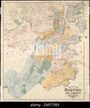 Mappa della città di Boston e dintorni. Include l'inserto di Breed's Island. 'Pubblicato espressamente per il Boston Directory, da Sampson, Murdock & Co.'... , Massachusetts , Suffolk , contea , Boston Foto Stock