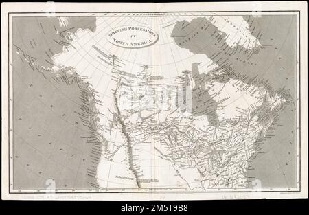 Possedimenti britannici in Nord America. Copre il Nord America fino a sud come New Bern, N.C. ad est e San Francisco, California ad ovest. Rilievo mostrato da hachures. Include note.... , Nord America, area Canada Foto Stock