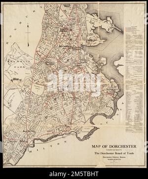 Mappa di Dorchester. Include indice.... , Massachusetts , Suffolk , contea , Boston , Dorchester Foto Stock