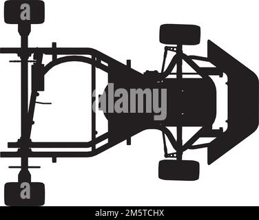 Veicolo Karting. Illustrazione isolata su sfondo bianco. Un'illustrazione vettoriale di Una vettura Karting. Illustrazione Vettoriale