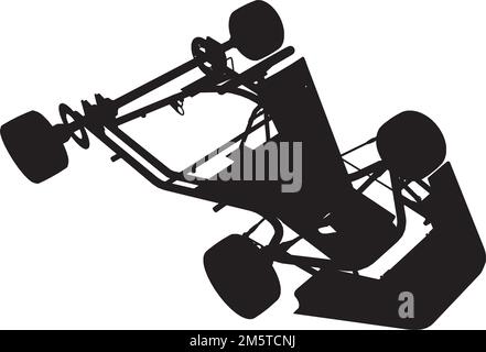 Veicolo Karting. Illustrazione isolata su sfondo bianco. Un'illustrazione vettoriale di Una vettura Karting. Illustrazione Vettoriale