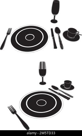 Vettore set tabella di servizio. Illustrazione isolata su sfondo bianco. Illustrazione vettoriale di Un set di tabelle di servizio. Illustrazione Vettoriale